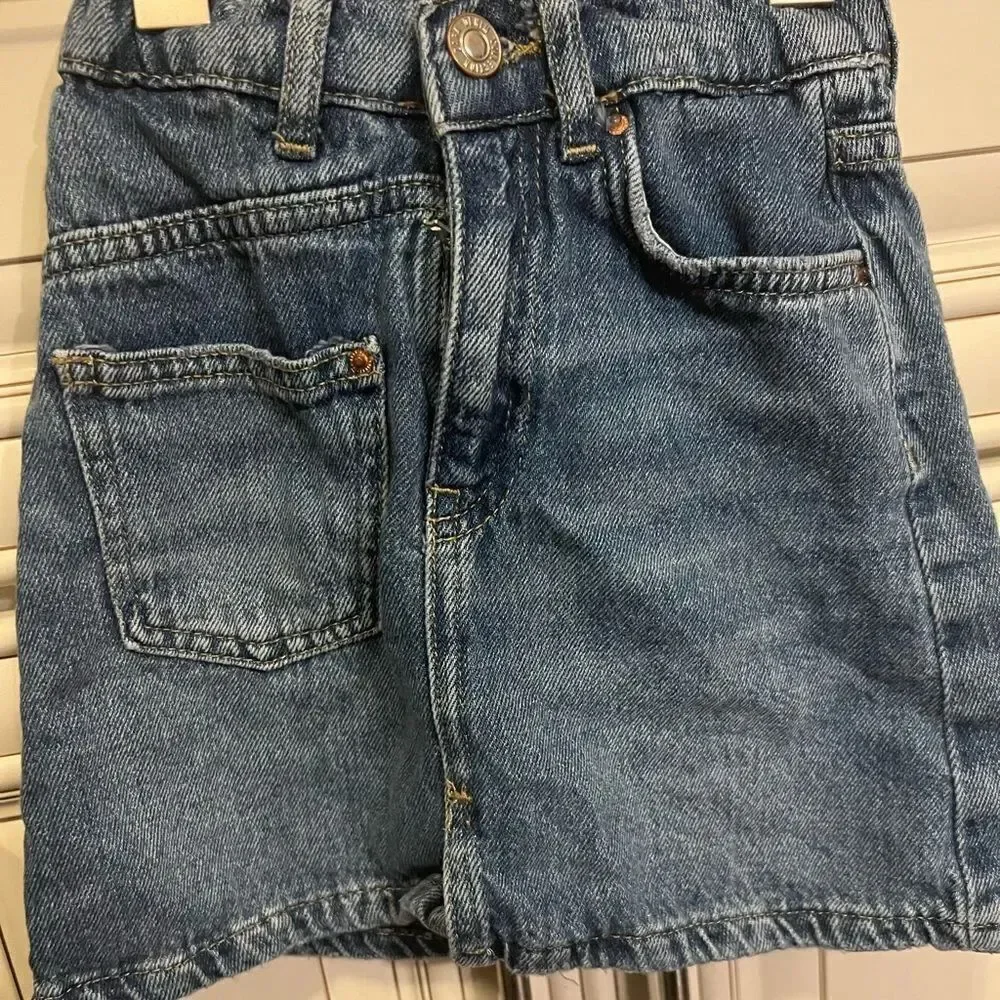 ZARA DENIM PAPERBAG SKIRT SZ 7